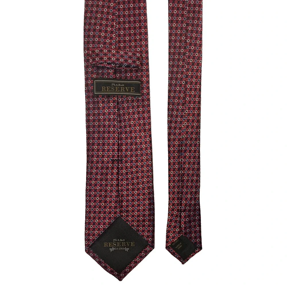 Jos A Bank Reserve Tie‎ Men's Classic Silk Geometric Pattern Neckwear Formal
